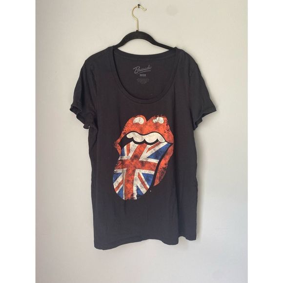 Bravado Tops - Rolling Stones plus size bravado British tongue/union Jack/English flag Band tee